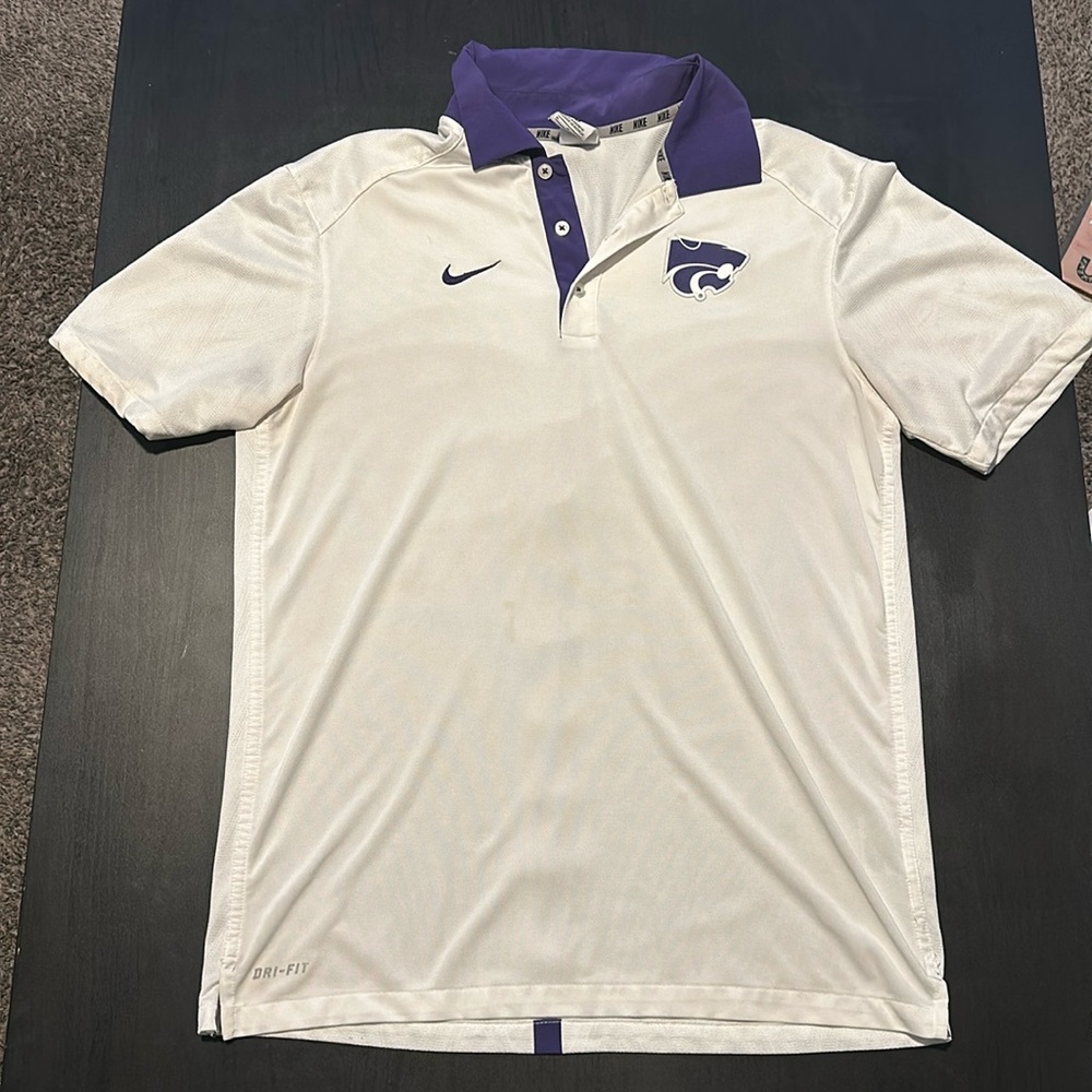 Men’s Kansas State Nike Gameday Sideline Polo White Medium M